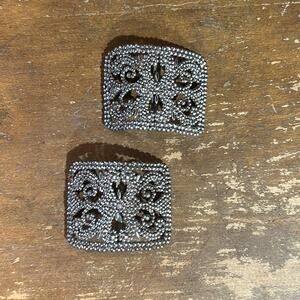Victorian Shoe Buckles 1920’s Vintage Steel France French Cut Marcasite